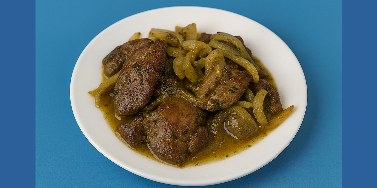 bg chicken livers in the rustic style