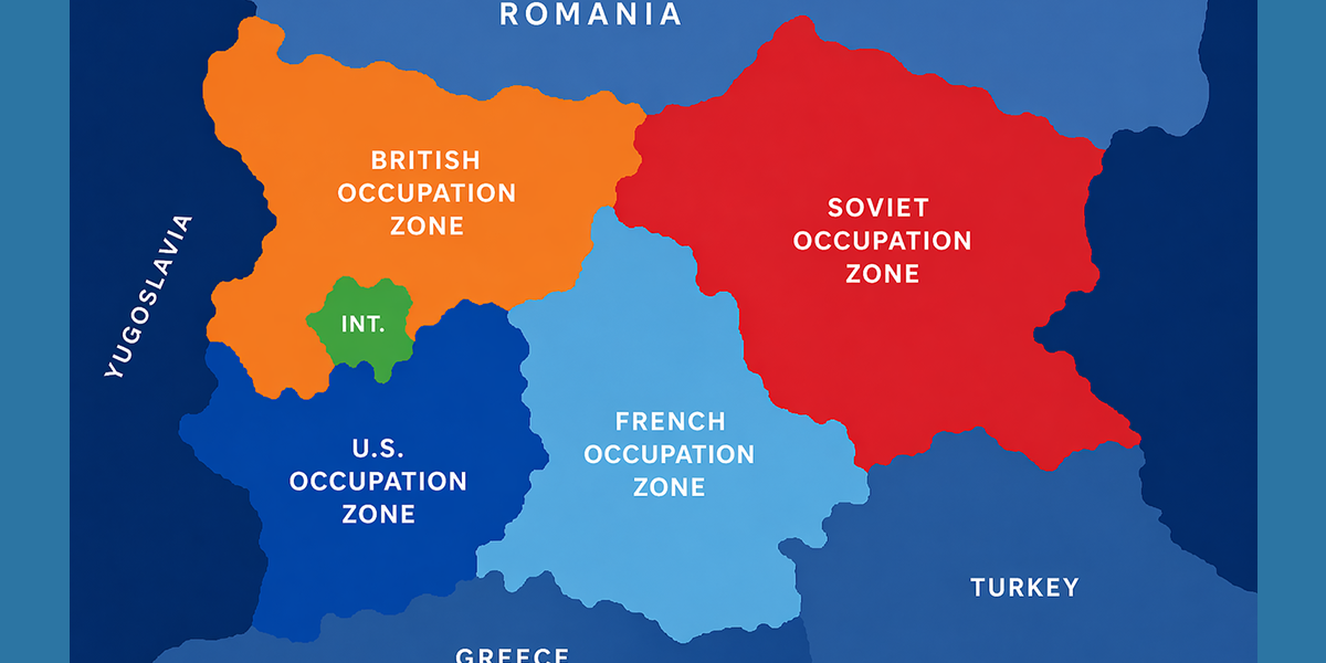 Postwar occupation zones map